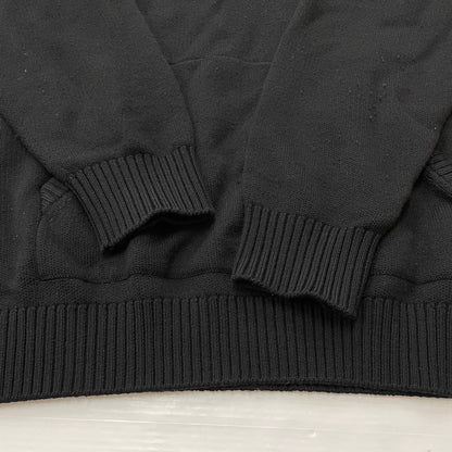 【中古品】【メンズ】 BURBERRY バーバリー PATCH LOGO BURLTON KNIT HOODIE パッチ ロゴニット バールトン フーディー 長袖 トップス ジップパーカー 141-260513-yo-02-tei サイズ：M カラー：ブラック 万代Net店