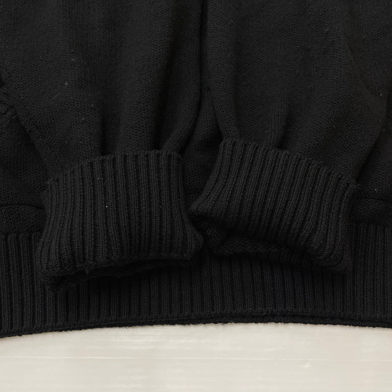 【中古品】【メンズ】 BURBERRY バーバリー PATCH LOGO BURLTON KNIT HOODIE パッチ ロゴニット バールトン フーディー 長袖 トップス ジップパーカー 141-260513-yo-02-tei サイズ：M カラー：ブラック 万代Net店