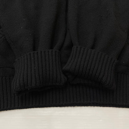 【中古品】【メンズ】 BURBERRY バーバリー PATCH LOGO BURLTON KNIT HOODIE パッチ ロゴニット バールトン フーディー 長袖 トップス ジップパーカー 141-260513-yo-02-tei サイズ：M カラー：ブラック 万代Net店