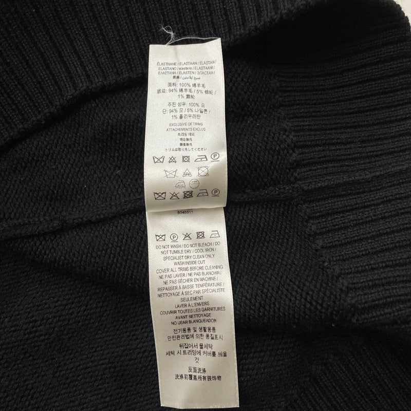 【中古品】【メンズ】 BURBERRY バーバリー PATCH LOGO BURLTON KNIT HOODIE パッチ ロゴニット バールトン フーディー 長袖 トップス ジップパーカー 141-260513-yo-02-tei サイズ：M カラー：ブラック 万代Net店