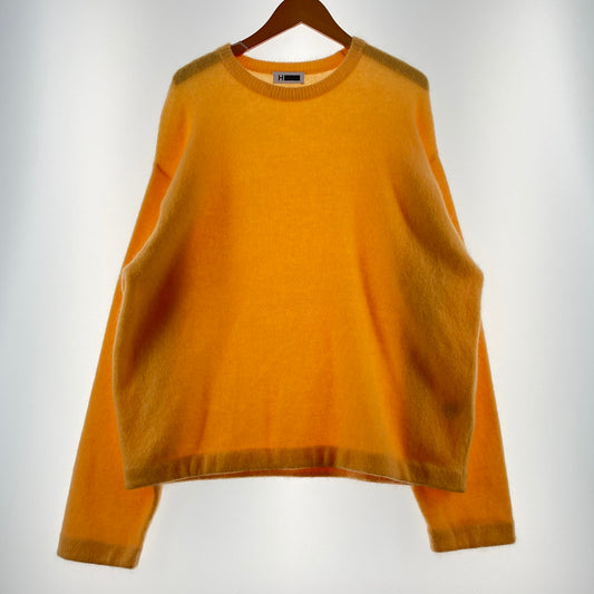 【中古品】【メンズ】 H BEAUTY&YOUTH エイチ ビューティー＆ユース MOHAIR CROPPED CREW NECK KNIT モヘヤ クロップド クルーネック ニット トップス 147-260530-ko-13-tei サイズ：L カラー：イエロー 万代Net店