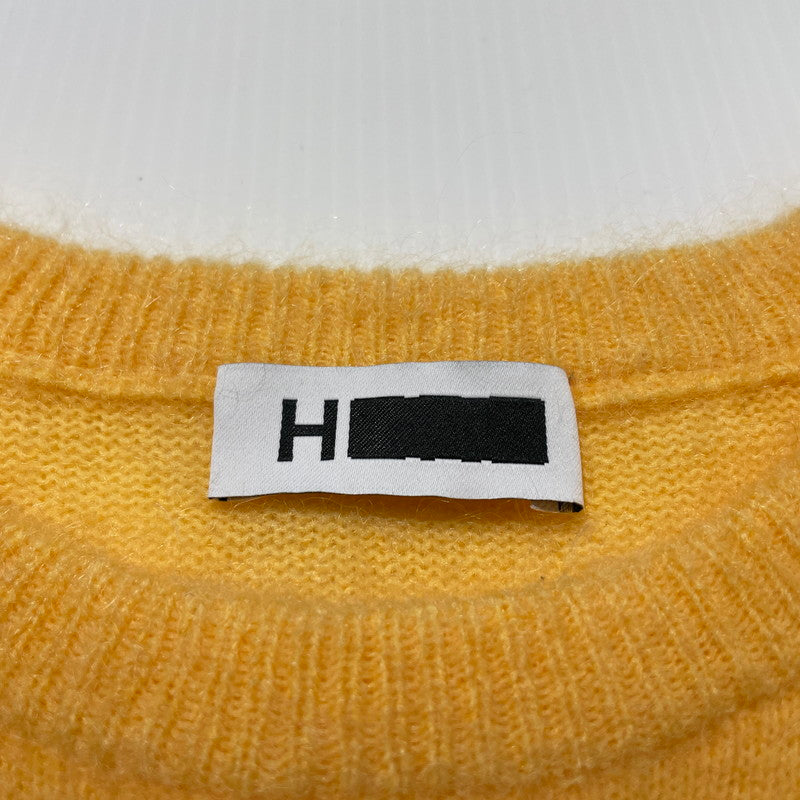【中古品】【メンズ】 H BEAUTY&YOUTH エイチ ビューティー＆ユース MOHAIR CROPPED CREW NECK KNIT モヘヤ クロップド クルーネック ニット トップス 147-260530-ko-13-tei サイズ：L カラー：イエロー 万代Net店