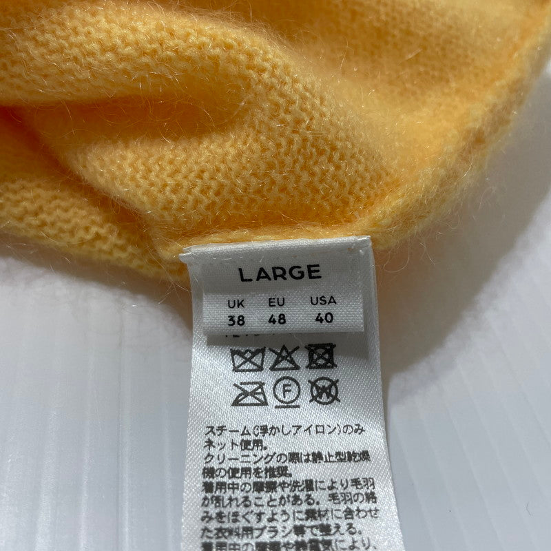 【中古品】【メンズ】 H BEAUTY&YOUTH エイチ ビューティー＆ユース MOHAIR CROPPED CREW NECK KNIT モヘヤ クロップド クルーネック ニット トップス 147-260530-ko-13-tei サイズ：L カラー：イエロー 万代Net店