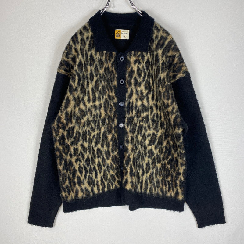 【中古品】【メンズ】 SAINT MICHAEL SAINT Mxxxxxx SAINT MICHAEL セントマイケル 25AW LEOPARD KNIT CARDIGAN SM-HR1-0000-073 レオパード ニット カーディガン 長袖 トップス 142-260518-ks-06-tei サイズ：L カラー：ブラック 万代Net店