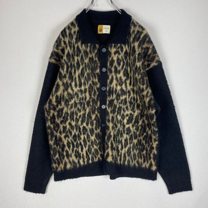 【中古品】【メンズ】 SAINT MICHAEL SAINT Mxxxxxx SAINT MICHAEL セントマイケル 25AW LEOPARD KNIT CARDIGAN SM-HR1-0000-073 レオパード ニット カーディガン 長袖 トップス 142-260518-ks-06-tei サイズ：L カラー：ブラック 万代Net店