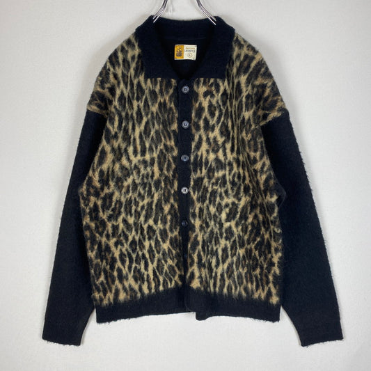 【中古品】【メンズ】 SAINT MICHAEL SAINT Mxxxxxx SAINT MICHAEL セントマイケル 25AW LEOPARD KNIT CARDIGAN SM-HR1-0000-073 レオパード ニット カーディガン 長袖 トップス 142-260518-ks-06-tei サイズ：L カラー：ブラック 万代Net店