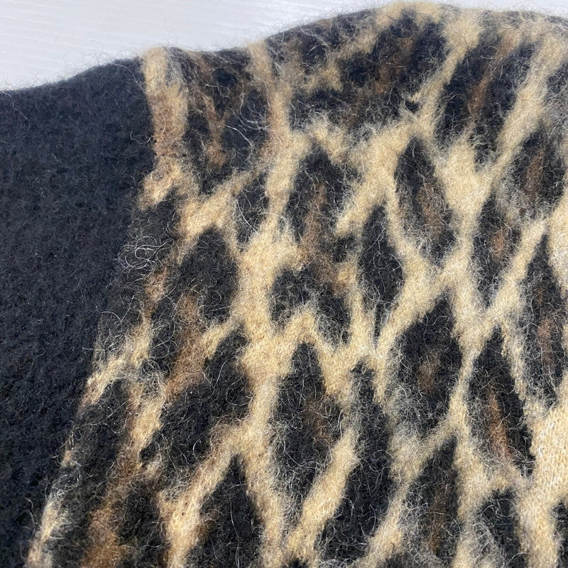 【中古品】【メンズ】 SAINT MICHAEL SAINT Mxxxxxx SAINT MICHAEL セントマイケル 25AW LEOPARD KNIT CARDIGAN SM-HR1-0000-073 レオパード ニット カーディガン 長袖 トップス 142-260518-ks-06-tei サイズ：L カラー：ブラック 万代Net店