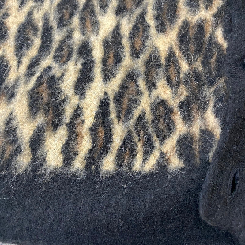 【中古品】【メンズ】 SAINT MICHAEL SAINT Mxxxxxx SAINT MICHAEL セントマイケル 25AW LEOPARD KNIT CARDIGAN SM-HR1-0000-073 レオパード ニット カーディガン 長袖 トップス 142-260518-ks-06-tei サイズ：L カラー：ブラック 万代Net店