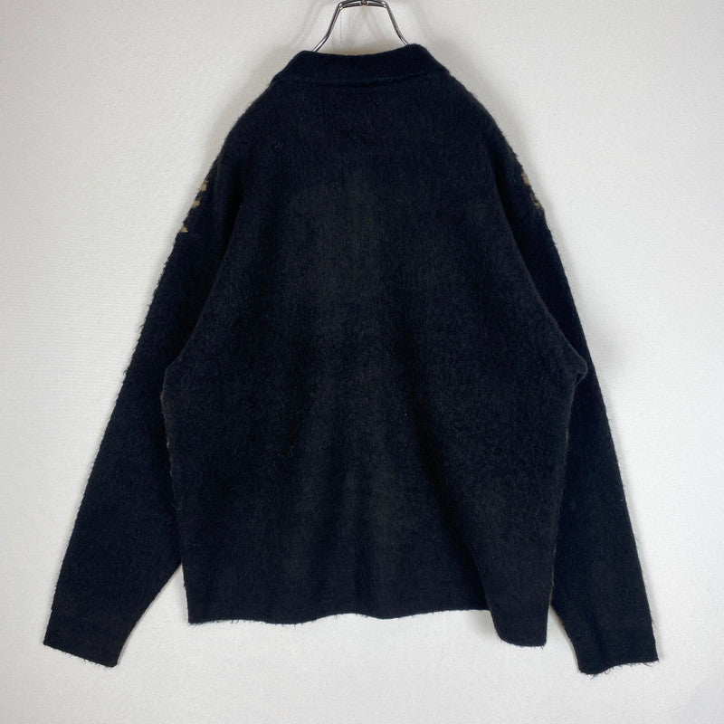 【中古品】【メンズ】 SAINT MICHAEL SAINT Mxxxxxx SAINT MICHAEL セントマイケル 25AW LEOPARD KNIT CARDIGAN SM-HR1-0000-073 レオパード ニット カーディガン 長袖 トップス 142-260518-ks-06-tei サイズ：L カラー：ブラック 万代Net店