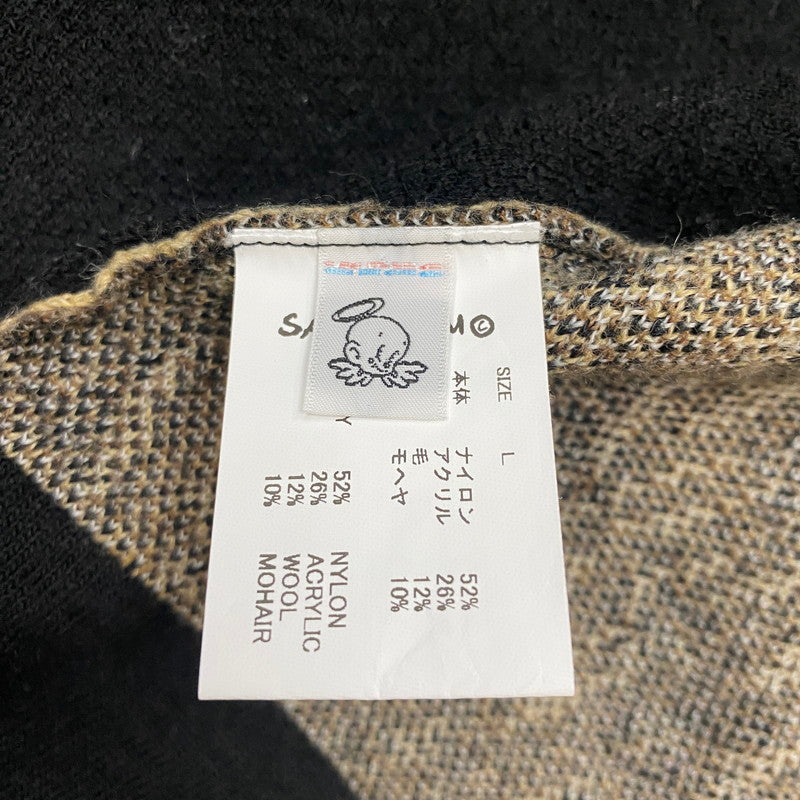 【中古品】【メンズ】 SAINT MICHAEL SAINT Mxxxxxx SAINT MICHAEL セントマイケル 25AW LEOPARD KNIT CARDIGAN SM-HR1-0000-073 レオパード ニット カーディガン 長袖 トップス 142-260518-ks-06-tei サイズ：L カラー：ブラック 万代Net店