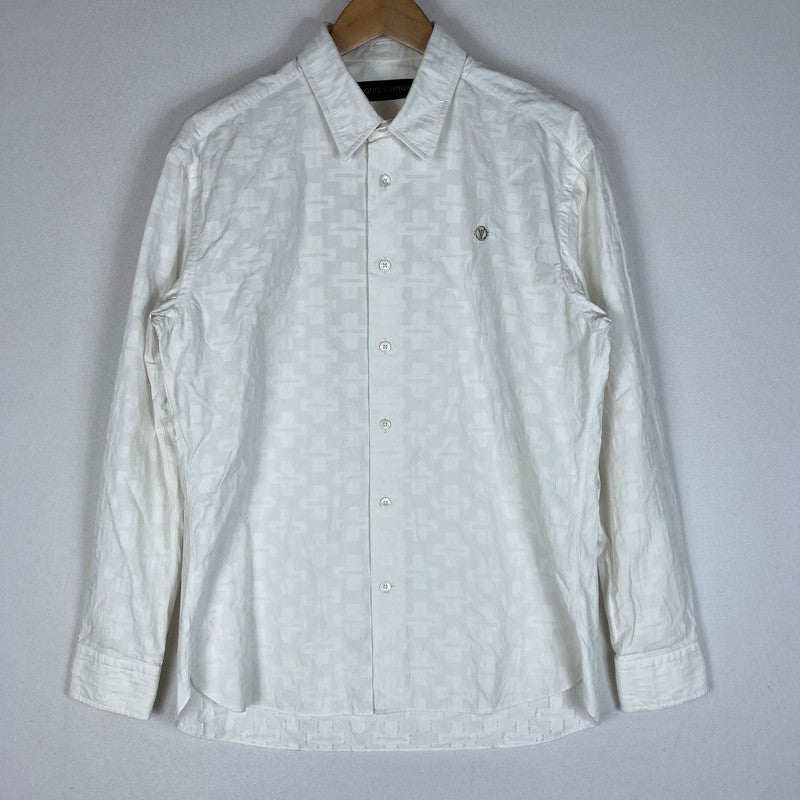 【中古品】【メンズ】 LOUIS VUITTON ルイ・ヴィトン ONEPOINT DRESS SHIRT RM162 ADY HAS61W ワンポイント ドレスシャツ 長袖 トップス 141-260518-ks-07-tei サイズ：M カラー：ホワイト 万代Net店