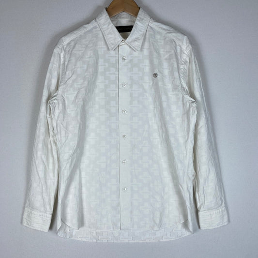 【中古品】【メンズ】 LOUIS VUITTON ルイ・ヴィトン ONEPOINT DRESS SHIRT RM162 ADY HAS61W ワンポイント ドレスシャツ 長袖 トップス 141-260518-ks-07-tei サイズ：M カラー：ホワイト 万代Net店