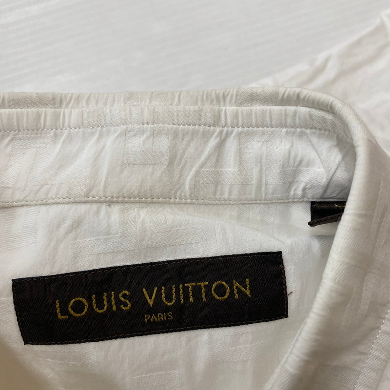 【中古品】【メンズ】 LOUIS VUITTON ルイ・ヴィトン ONEPOINT DRESS SHIRT RM162 ADY HAS61W ワンポイント ドレスシャツ 長袖 トップス 141-260518-ks-07-tei サイズ：M カラー：ホワイト 万代Net店