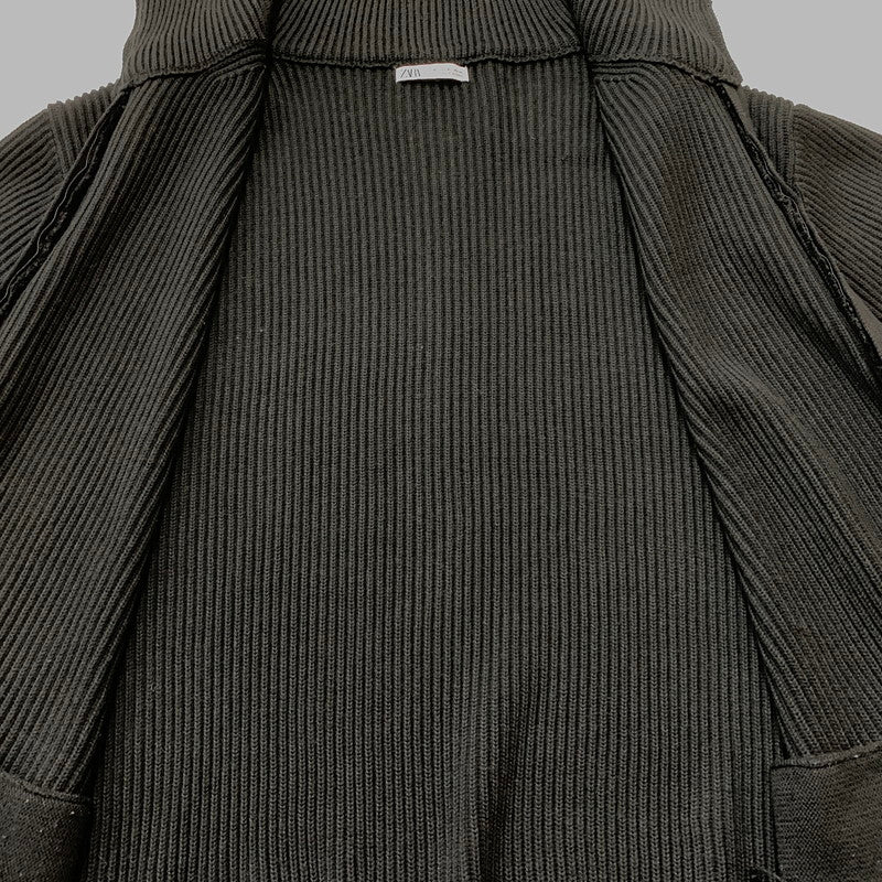 【現状渡し品】【メンズ】 ZARA ザラ DRIVERS KNIT ドライバーズ ニット トップス 長袖 147-260715-sa-06-tei サイズ：L カラー：ブラック 万代Net店