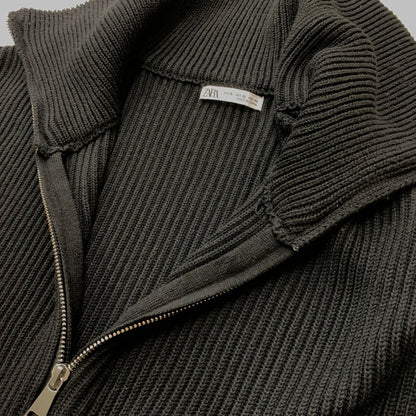 【現状渡し品】【メンズ】 ZARA ザラ DRIVERS KNIT ドライバーズ ニット トップス 長袖 147-260715-sa-06-tei サイズ：L カラー：ブラック 万代Net店