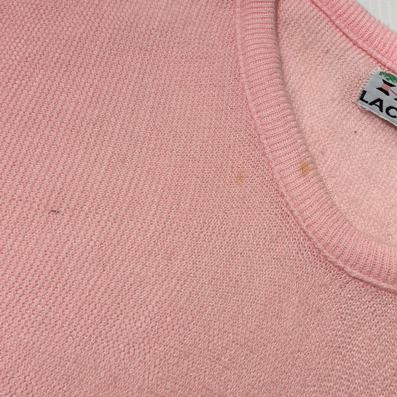 【中古品】【メンズ】 IZOD LACOSTE アイゾッド ラコステ 70's V NECK ACRYLIC KNIT SWEATER VINTAGE 70年代 Vネック アクリル ニット セーター 長袖 トップス ヴィンテージ 青ワニ 147-260828-yo-02-teih サイズ：L カラー：ピンク 万代Net店