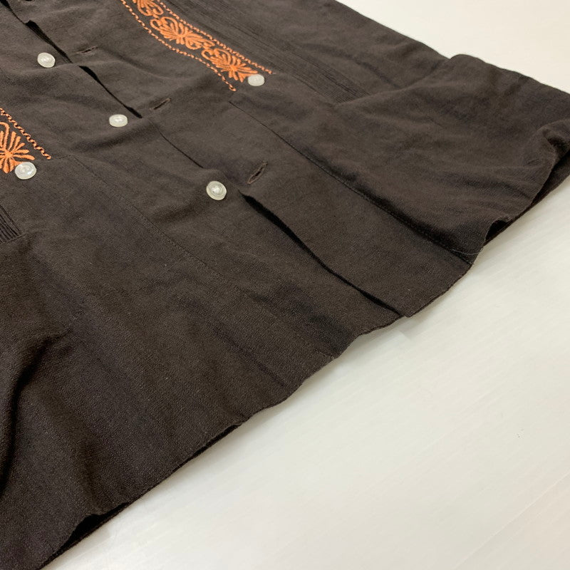 【中古品】【メンズ】 ESTRELLA STANDARD GUAYABERA エストレヤ スタンダード グァジャベーラ CUBAN SHIRT キューバ シャツ トップス 半袖 ボタンダウン 147-260514-ko-05-tei サイズ：36 カラー：ブラウン 万代Net店