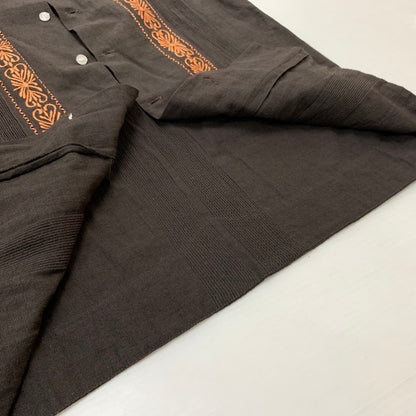 【中古品】【メンズ】 ESTRELLA STANDARD GUAYABERA エストレヤ スタンダード グァジャベーラ CUBAN SHIRT キューバ シャツ トップス 半袖 ボタンダウン 147-260514-ko-05-tei サイズ：36 カラー：ブラウン 万代Net店