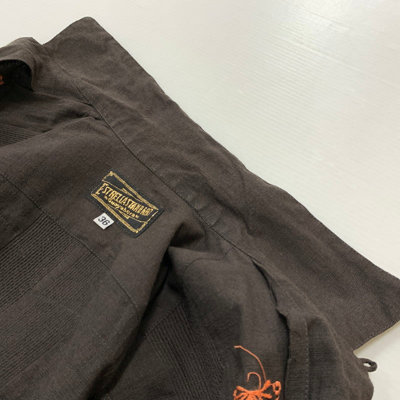 【中古品】【メンズ】 ESTRELLA STANDARD GUAYABERA エストレヤ スタンダード グァジャベーラ CUBAN SHIRT キューバ シャツ トップス 半袖 ボタンダウン 147-260514-ko-05-tei サイズ：36 カラー：ブラウン 万代Net店