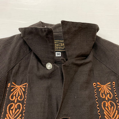 【中古品】【メンズ】 ESTRELLA STANDARD GUAYABERA エストレヤ スタンダード グァジャベーラ CUBAN SHIRT キューバ シャツ トップス 半袖 ボタンダウン 147-260514-ko-05-tei サイズ：36 カラー：ブラウン 万代Net店