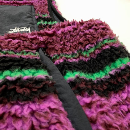 【中古品】【メンズ】 STUSSY ステューシー STRIPED FLEECE VEST 118468 ストライプ フリース ベスト ライトアウター 142-260514-ko-02-tei サイズ：S カラー：柄 万代Net店
