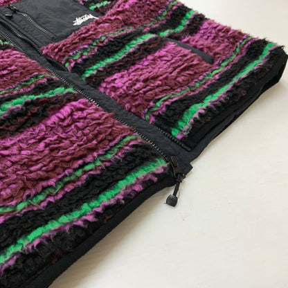 【中古品】【メンズ】 STUSSY ステューシー STRIPED FLEECE VEST 118468 ストライプ フリース ベスト ライトアウター 142-260514-ko-02-tei サイズ：S カラー：柄 万代Net店