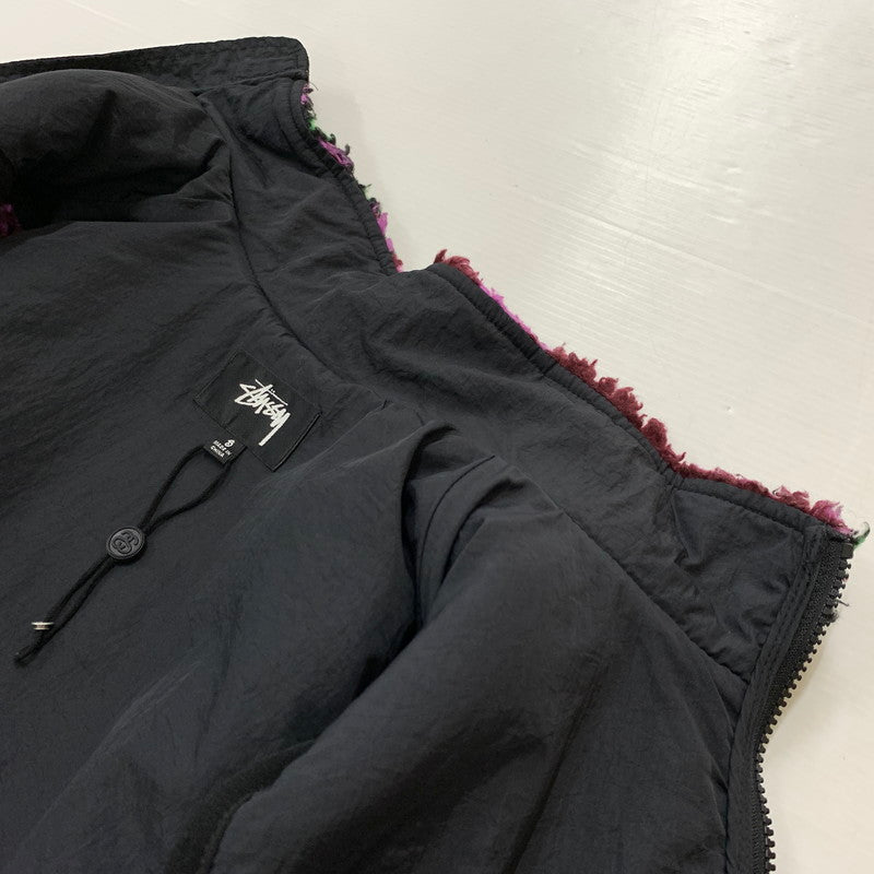 【中古品】【メンズ】 STUSSY ステューシー STRIPED FLEECE VEST 118468 ストライプ フリース ベスト ライトアウター 142-260514-ko-02-tei サイズ：S カラー：柄 万代Net店