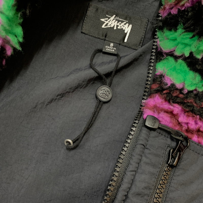 【中古品】【メンズ】 STUSSY ステューシー STRIPED FLEECE VEST 118468 ストライプ フリース ベスト ライトアウター 142-260514-ko-02-tei サイズ：S カラー：柄 万代Net店
