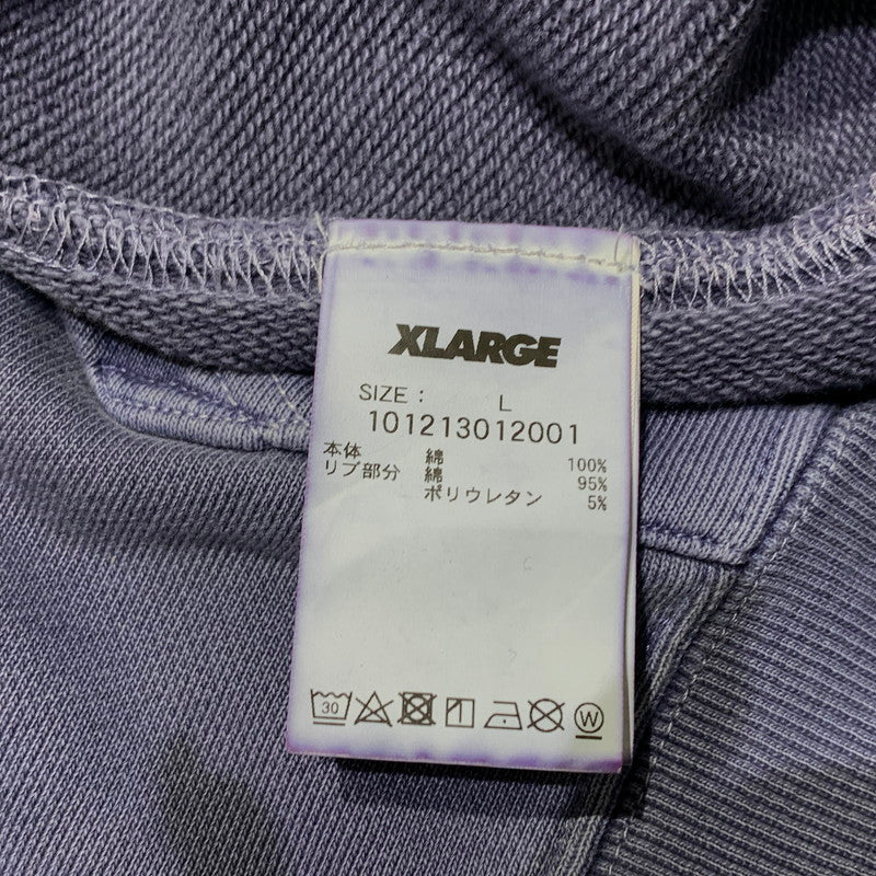 【中古品】【メンズ】 X-LARGE エクストララージ PIGMENT EMBOSSED PULLOVER HOODED SWEAT 101213012001 ピグメント エンボス プルオーバーフーデッド スウェット 長袖 トップス パーカー 142-260703-yo-18-tei サイズ：L カラー：パープル 万代Net店