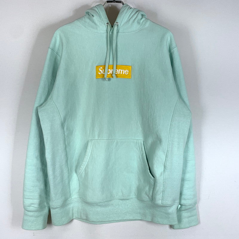 【中古品】【メンズ】 SUPREME シュプリーム 17AW BOX LOGO HOODED SWEATSHIRT ボックスロゴ フード スウェットシャツ トップス プルオーバーパーカー 149-260514-ko-01-tei サイズ：L カラー：アイスブルー 万代Net店