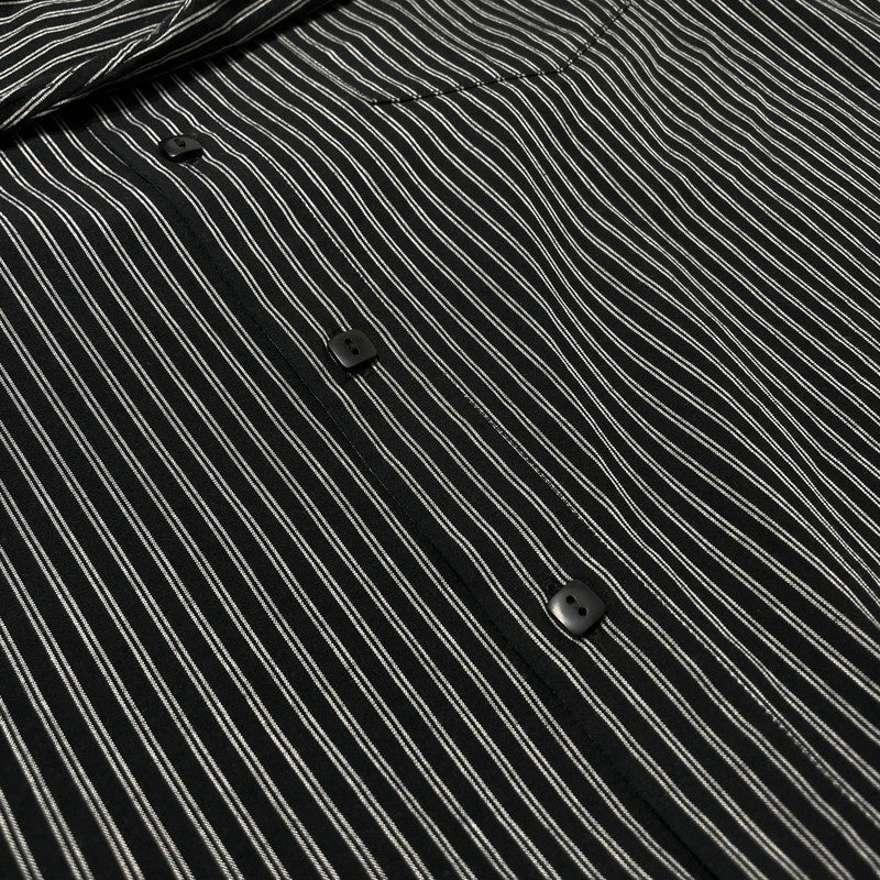 【中古品】【メンズ】 TIME IS ON タイムイズオン DOUBLE STRIPE REGULAR SHIRT T230-S023 ダブルストライプ レギュラー シャツ 長袖 トップス 147-260806-yo-17-tei カラー：ブラック 万代Net店