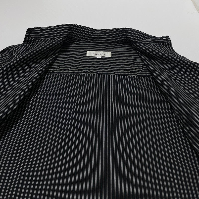 【中古品】【メンズ】 TIME IS ON タイムイズオン DOUBLE STRIPE REGULAR SHIRT T230-S023 ダブルストライプ レギュラー シャツ 長袖 トップス 147-260806-yo-17-tei カラー：ブラック 万代Net店