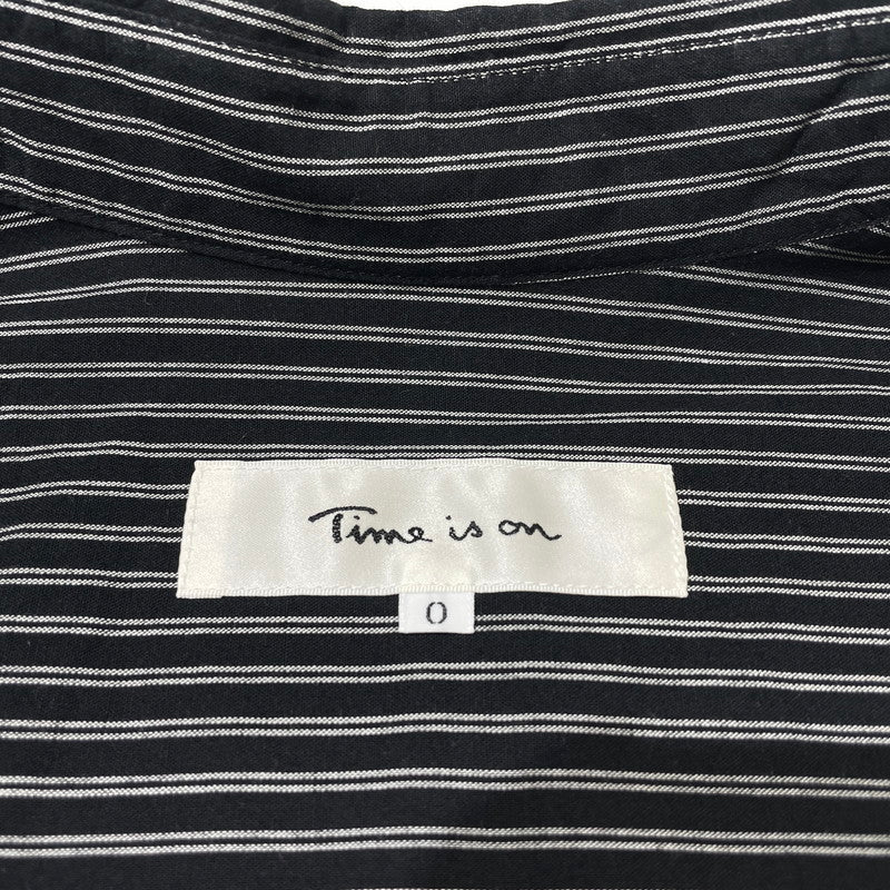 【中古品】【メンズ】 TIME IS ON タイムイズオン DOUBLE STRIPE REGULAR SHIRT T230-S023 ダブルストライプ レギュラー シャツ 長袖 トップス 147-260806-yo-17-tei カラー：ブラック 万代Net店