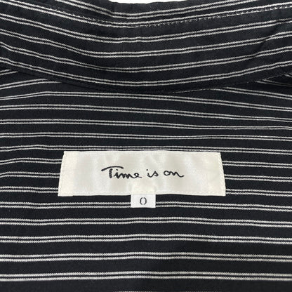 【中古品】【メンズ】 TIME IS ON タイムイズオン DOUBLE STRIPE REGULAR SHIRT T230-S023 ダブルストライプ レギュラー シャツ 長袖 トップス 147-260806-yo-17-tei カラー：ブラック 万代Net店