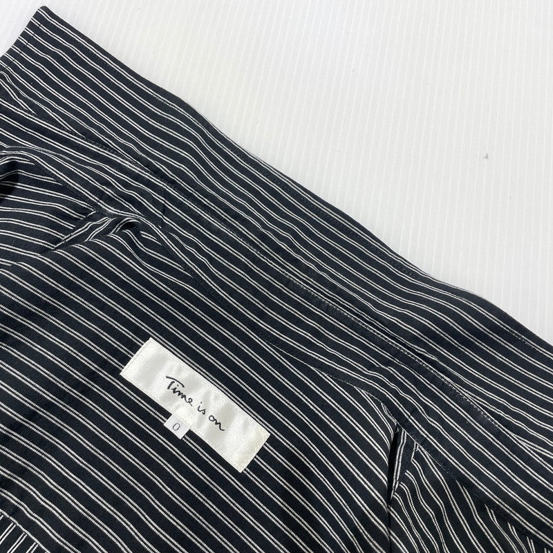 【中古品】【メンズ】 TIME IS ON タイムイズオン DOUBLE STRIPE REGULAR SHIRT T230-S023 ダブルストライプ レギュラー シャツ 長袖 トップス 147-260806-yo-17-tei カラー：ブラック 万代Net店