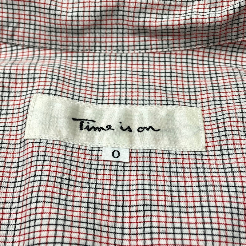 【中古品】【メンズ】 TIME IS ON タイムイズオン L/S CHECK SHIRT T230-S026 ロングスリーブ チェック シャツ 長袖 トップス 147-260806-yo-15-tei カラー：レッド 万代Net店