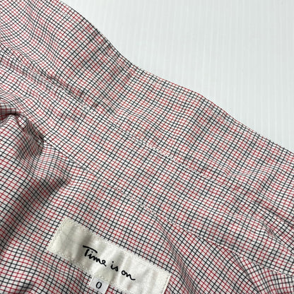 【中古品】【メンズ】 TIME IS ON タイムイズオン L/S CHECK SHIRT T230-S026 ロングスリーブ チェック シャツ 長袖 トップス 147-260806-yo-15-tei カラー：レッド 万代Net店