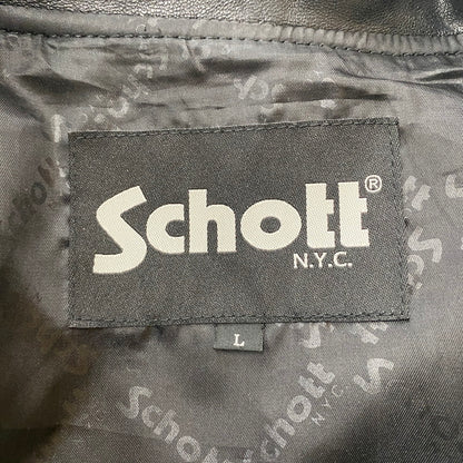 【中古品】【メンズ】 SCHOTT ショット × FREAKS STORE フリークスストア 別注 コラボ LAMB LEATHER RIDER JACKET 782-3250082 ラムレザー ライダース ジャケット アウター 145-260518-ks-10-tei サイズ：L カラー：ブラック 万代Net店