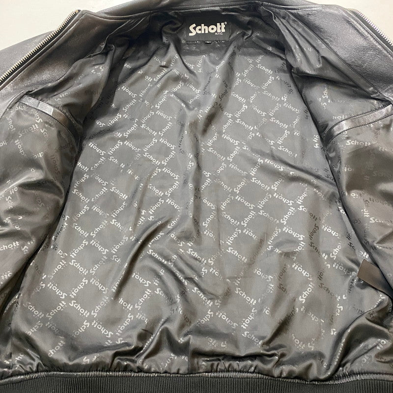 【中古品】【メンズ】 SCHOTT ショット × FREAKS STORE フリークスストア 別注 コラボ LAMB LEATHER RIDER JACKET 782-3250082 ラムレザー ライダース ジャケット アウター 145-260518-ks-10-tei サイズ：L カラー：ブラック 万代Net店