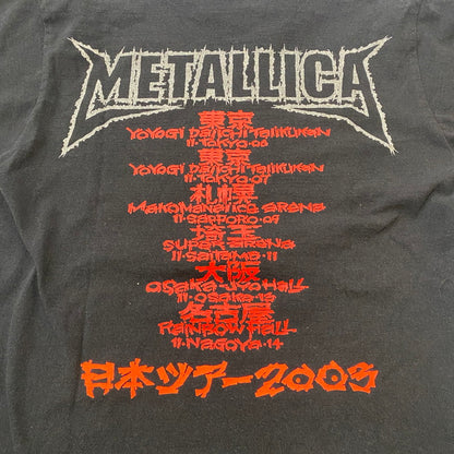 【中古品】【メンズ】 METALLICA 2003 JAPAN TOUR TEE メタリカ 2003年 ジャパンツアー Tシャツ 半袖 トップス 145-260518-ks-02-tei サイズ：M カラー：ブラック 万代Net店