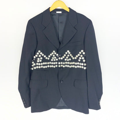 【中古品】【メンズ】 COMME des GARCONS HOMME PLUS コムデギャルソン オムプリュス 24AW BUTTON TAILORED JACKET PN-J023 ボタン テーラードジャケット ライトアウター 140-260518-ks-17-tei サイズ：S カラー：ブラック 万代Net店