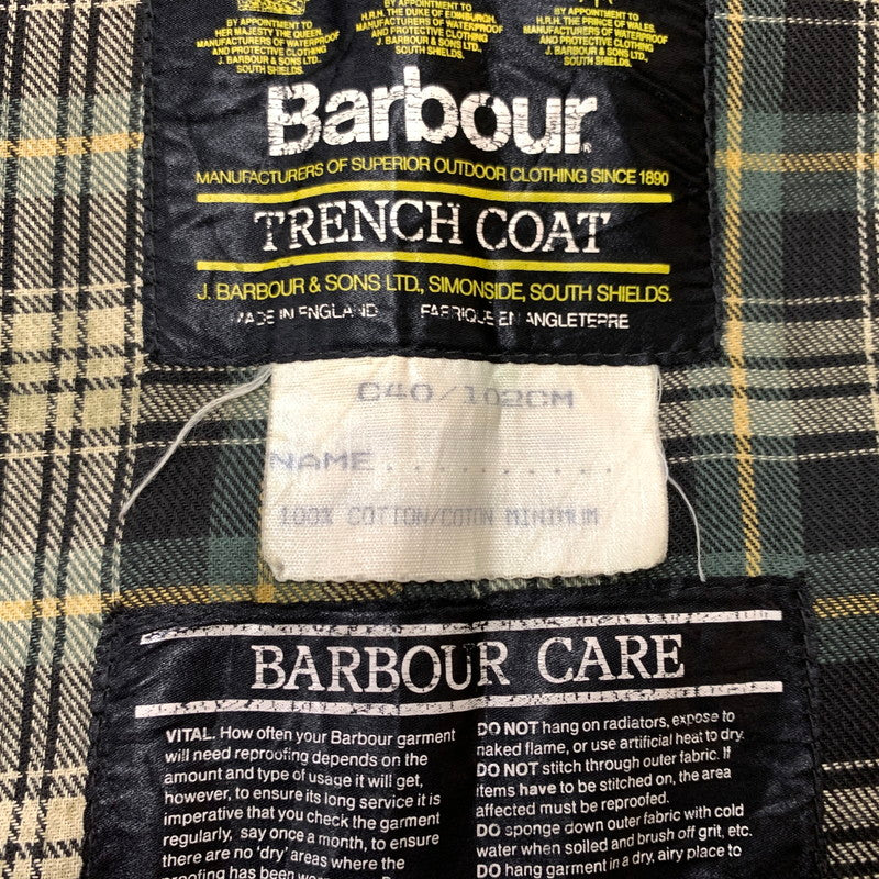 【現状渡し品】【メンズ】 Barbour バブアー 90'S TRENCH COAT 90年代 トレンチ コート アウター ロングコート 141-260524-ko-15-tei サイズ：C40/102cm カラー：カーキ 万代Net店