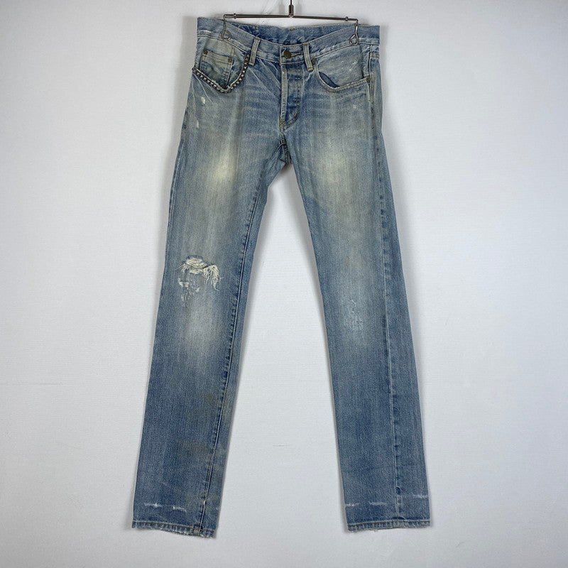 【中古品】【メンズ】 HYSTERIC GLAMOUR ヒステリックグラマー STUDDED DENIM PANTS スタッズ デニムパンツ ボトムス 152-260530-yo-03-tei サイズ：30 カラー：インディゴ 万代Net店