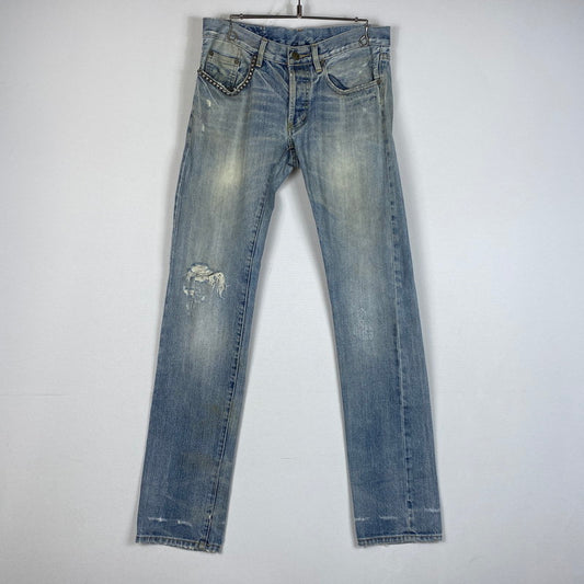 【中古品】【メンズ】 HYSTERIC GLAMOUR ヒステリックグラマー STUDDED DENIM PANTS スタッズ デニムパンツ ボトムス 152-260530-yo-03-tei サイズ：30 カラー：インディゴ 万代Net店