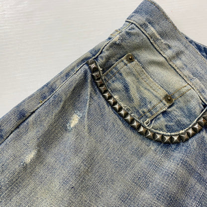 【中古品】【メンズ】 HYSTERIC GLAMOUR ヒステリックグラマー STUDDED DENIM PANTS スタッズ デニムパンツ ボトムス 152-260530-yo-03-tei サイズ：30 カラー：インディゴ 万代Net店