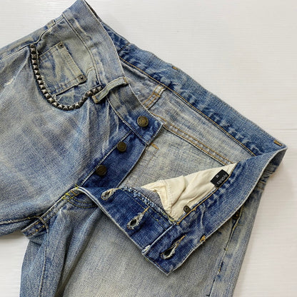 【中古品】【メンズ】 HYSTERIC GLAMOUR ヒステリックグラマー STUDDED DENIM PANTS スタッズ デニムパンツ ボトムス 152-260530-yo-03-tei サイズ：30 カラー：インディゴ 万代Net店