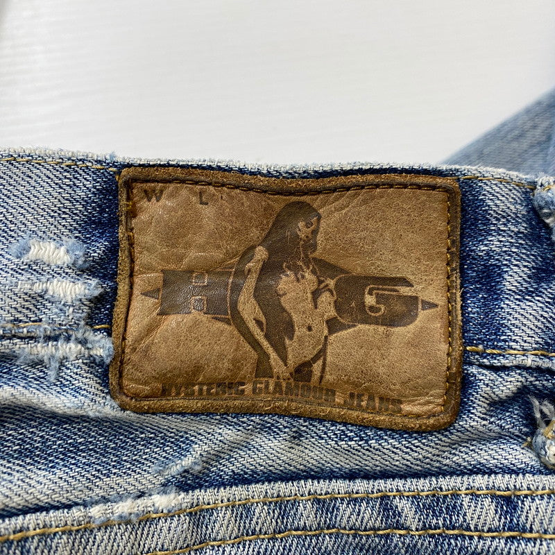 【中古品】【メンズ】 HYSTERIC GLAMOUR ヒステリックグラマー STUDDED DENIM PANTS スタッズ デニムパンツ ボトムス 152-260530-yo-03-tei サイズ：30 カラー：インディゴ 万代Net店