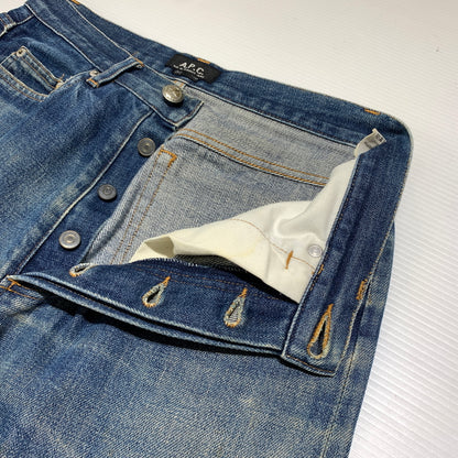 【現状渡し品】【メンズ】 A.P.C. アーペーセー 90's~ BUTTON FLY DENIM PANTS 90年代~ ボタンフライ デニムパンツ ボトムス ジーンズ イーストバイウエスト期 152-260720-ko-23-tei サイズ：30 カラー：インディゴ 万代Net店