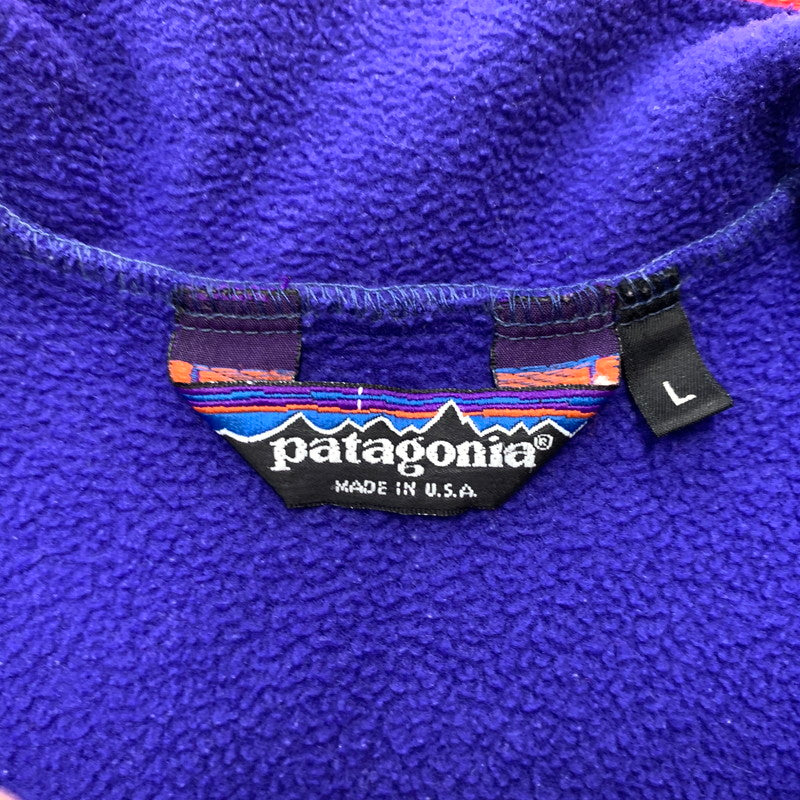【現状渡し品】【メンズ】 patagonia パタゴニア 80-90's SYNCHILLA SNAP-T TWO-TONE VINTAGE 80-90年代 シンチラ スナップT ツートンカラー ライトアウター フリースジャケット ヴィンテージ 144-260524-ko-12-tei サイズ：L カラー：ブルー×ブラック 万代Net店