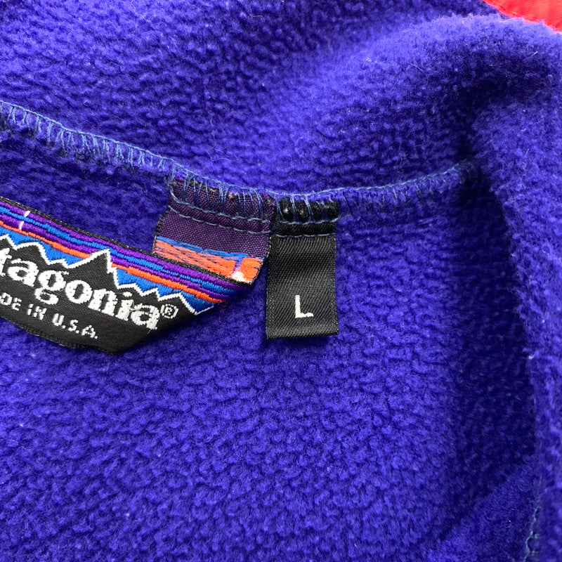 【現状渡し品】【メンズ】 patagonia パタゴニア 80-90's SYNCHILLA SNAP-T TWO-TONE VINTAGE 80-90年代 シンチラ スナップT ツートンカラー ライトアウター フリースジャケット ヴィンテージ 144-260524-ko-12-tei サイズ：L カラー：ブルー×ブラック 万代Net店
